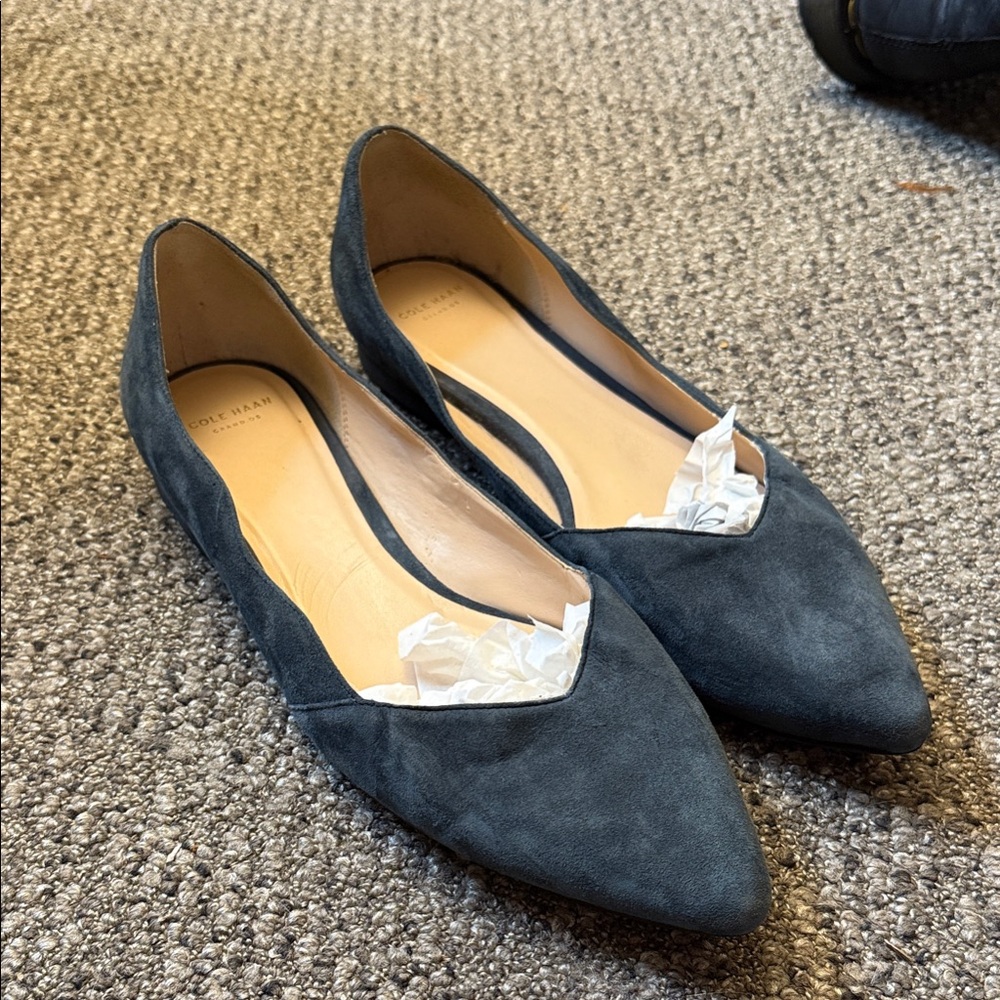 Cole Haan navy blue Suede Women's Flats